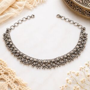 Vintage Silver Tone Belly Dancer Anklet Eastern Inspired